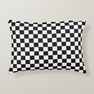 Cojín Decorativo Patrón de damero blanco y negro