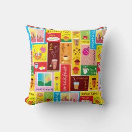 Cojín Decorativo Patrón de desayuno caprichoso
