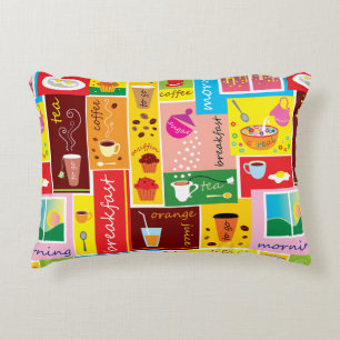 Cojín Decorativo Patrón de desayuno caprichoso