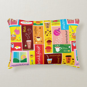 Cojín Decorativo Patrón de desayuno caprichoso