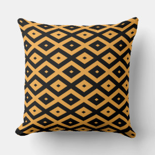 Cojín Decorativo Patrón de diamante amarillo y negro