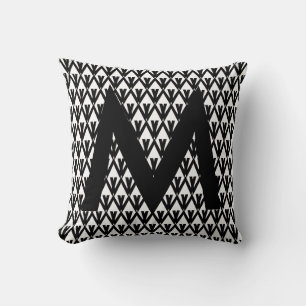 Cojín Decorativo Patrón de diamante blanco y negro elegante
