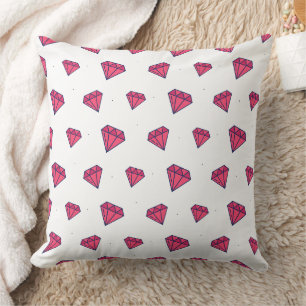 Cojín Decorativo Patrón de diamante de gema rosa lindo