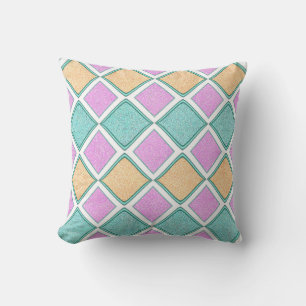 Cojín Decorativo Patrón de diamante de prisma Harlequin pastel
