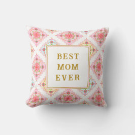 Cojín Decorativo Patrón de diamante floral dulce rosa