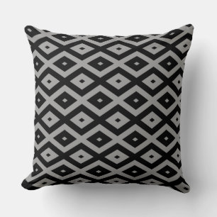 Cojín Decorativo Patrón de diamante gris y negro