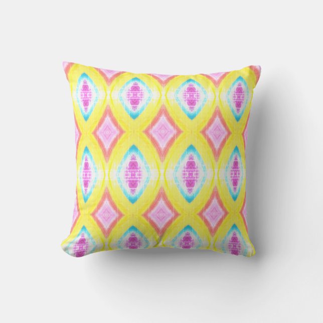 Cojín Decorativo Patrón de diamante Pastel Tropical (Anverso)