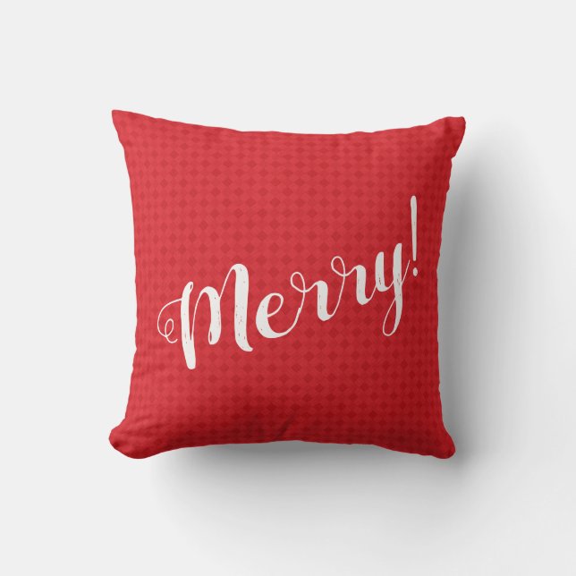 Cojín Decorativo Patrón de diamante rojo - MERRY (Anverso)