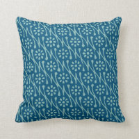 Patrón de dibujo floral de Batik elegante en azul
