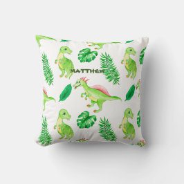 Cojín Decorativo Patrón de dinosaurio de jungla verde suave
