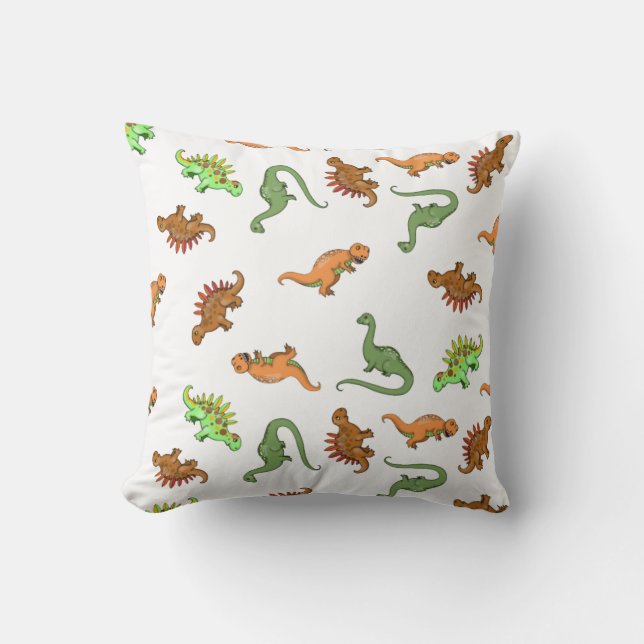 Cojín Decorativo Patrón de dinosaurio lindo (Anverso)