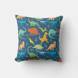 Cojín Decorativo Patrón de dinosaurios coloridos