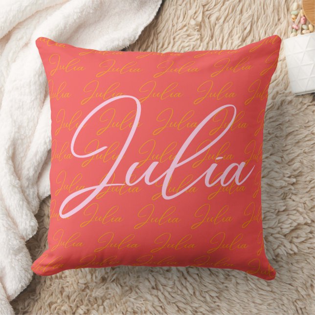 Cojín Decorativo Patrón de diseño de nombre de Julia (Manta)