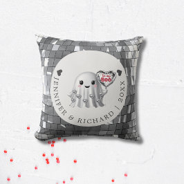 Cojín Decorativo Patrón de diseño de San Valentín fantasma plateado