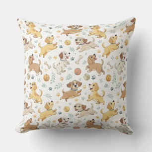 Cojín Decorativo Patrón de diseño infantil de cachorros de dibujos