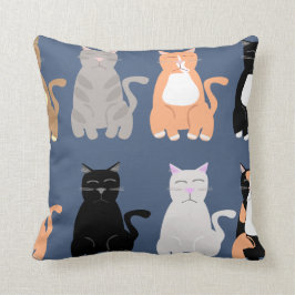 Cojín Decorativo Patrón de diversión de la clase de gato Personaliz