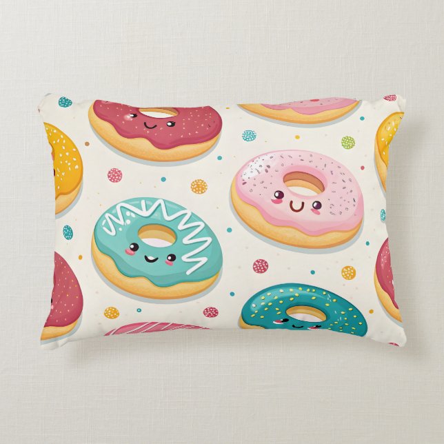 Cojín Decorativo Patrón de Donuts (Anverso)