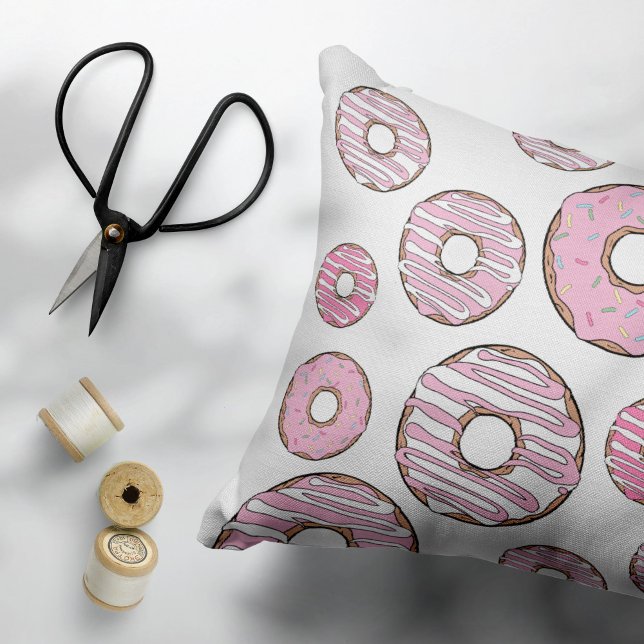 Cojín Decorativo Patrón De Donuts, Donuts Rosados, Espolvorines (Subido por el creador)