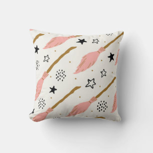 Cojín Decorativo Patrón de Doodle mágico de la Escuela de Brujas