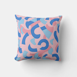 Cojín Decorativo Patrón de Doodle rosa y azul