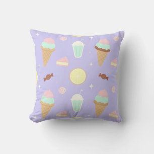 Cojín Decorativo Patrón de dulces de helado Kawaii