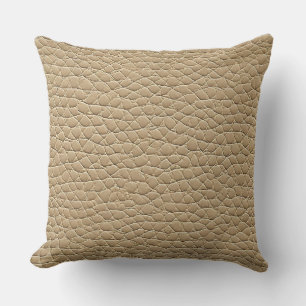 Cojín Decorativo patrón de efecto de cuero beige