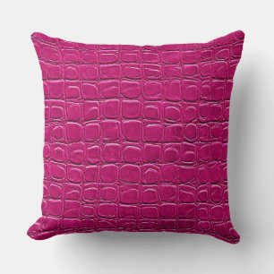 Cojín Decorativo patrón de efecto de cuero rosa