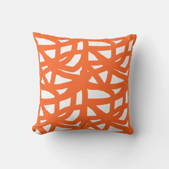 Cojín Decorativo patrón de encaje naranja (Anverso)