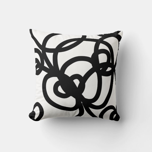 Cojín Decorativo Patrón de encaje negro (Anverso)