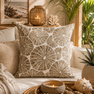 Cojín Decorativo Patrón de erizo acuarela - Marrón Terroso Blanco