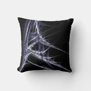 Cojín Decorativo Patrón de escarcha fractal Pilar negro púrpura