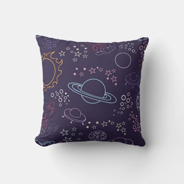 Cojín Decorativo Patrón de espacio (Anverso)