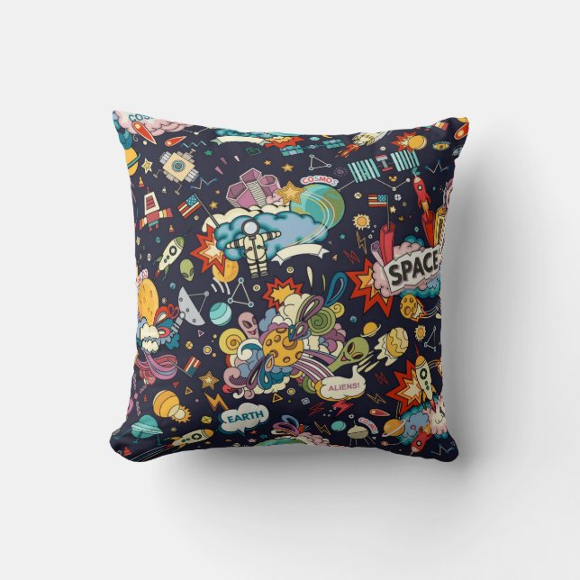 Cojín Decorativo Patrón de espacio (Anverso)