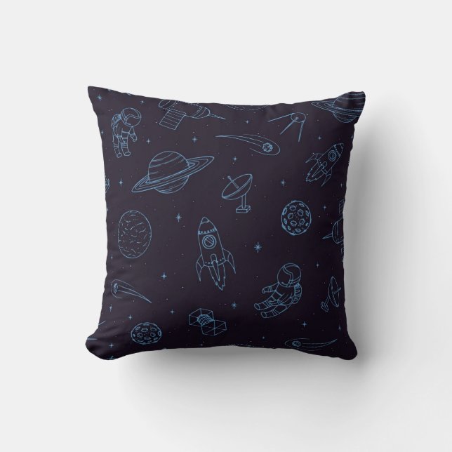 Cojín Decorativo Patrón de espacio (Anverso)