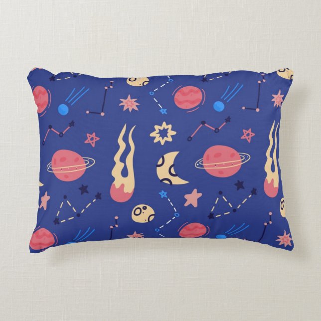 Cojín Decorativo Patrón de espacio (Anverso)