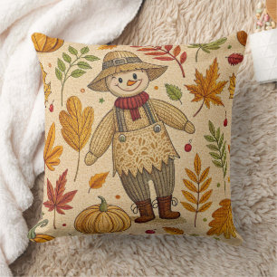 Cojín Decorativo Patrón de espantapájaros de cosecha de otoño acoge