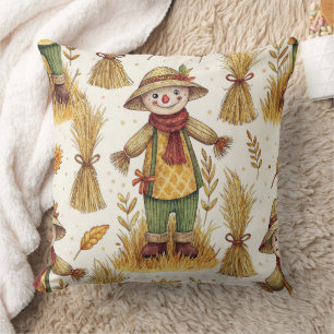 Cojín Decorativo Patrón de espantapájaros de cosecha de otoño acoge