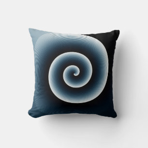 Cojín Decorativo Patrón de espiral azul prusiano