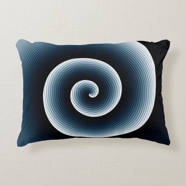Cojín Decorativo Patrón de espiral azul prusiano (Anverso)