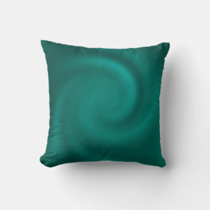 Cojín Decorativo Patrón de espiral verde y turquesa.