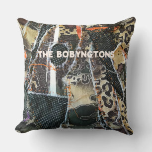 Cojín Decorativo Patrón de estampado de leopardo de monograma 