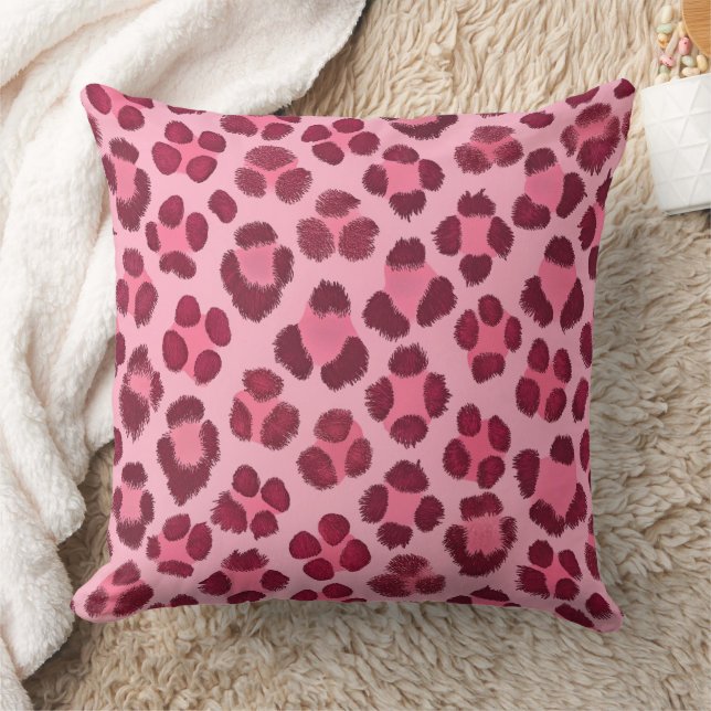 Cojín Decorativo Patrón de estampado de leopardo rosa (Manta)