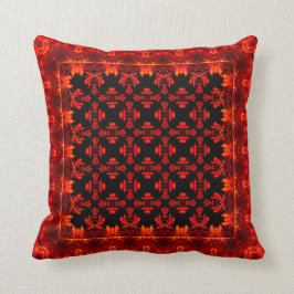 Cojín Decorativo Patrón de estilo étnico azteca de hojas rojas