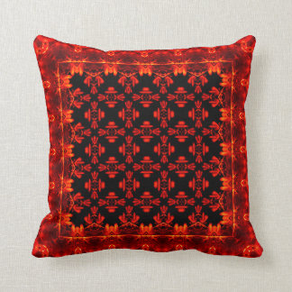 Cojín Decorativo Patrón de estilo étnico azteca de hojas rojas