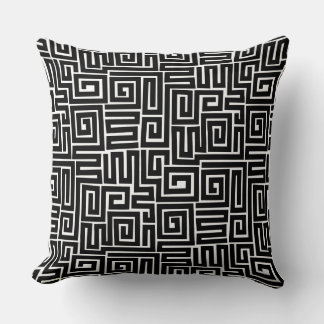 Cojín Decorativo Patrón de estilo Kuba 280922 - Negro sobre blanco