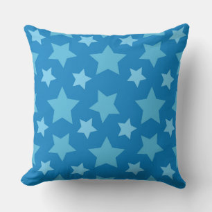Cojín Decorativo Patrón de estrella azul juguetón para diseño alegr