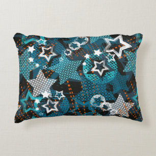 Cojín Decorativo Patrón de estrella de grunge abstracto Creativo de
