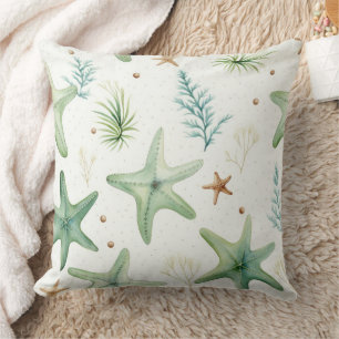 Cojín Decorativo Patrón de Estrella de Mar Costera