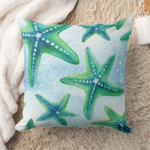 Cojín Decorativo Patrón de Estrella de Mar Costera