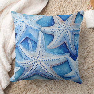 Cojín Decorativo Patrón de Estrella de Mar Costera